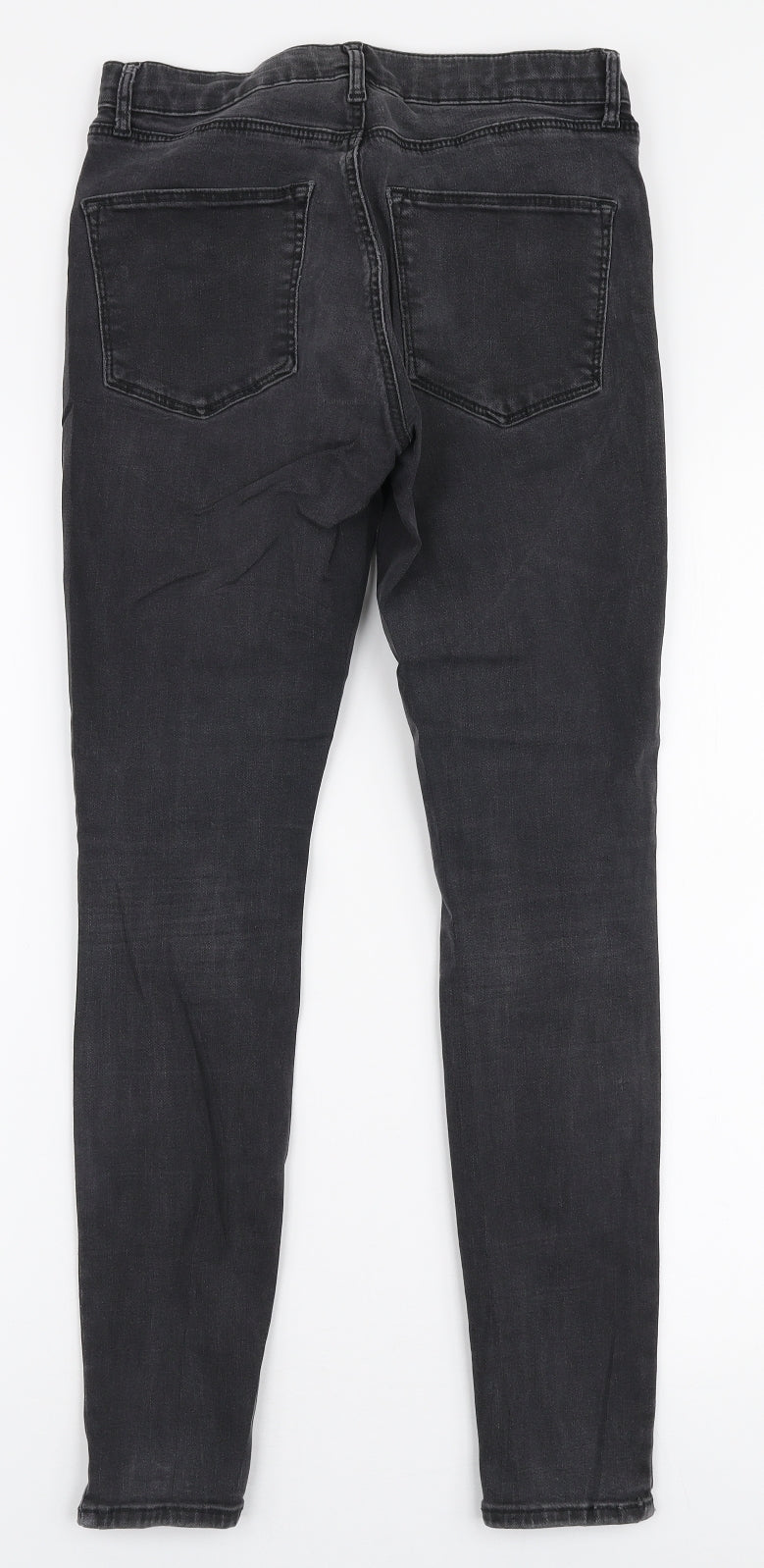 Topshop Womens Grey  Cotton Skinny Jeans Size 28 in L27 in Slim Zip