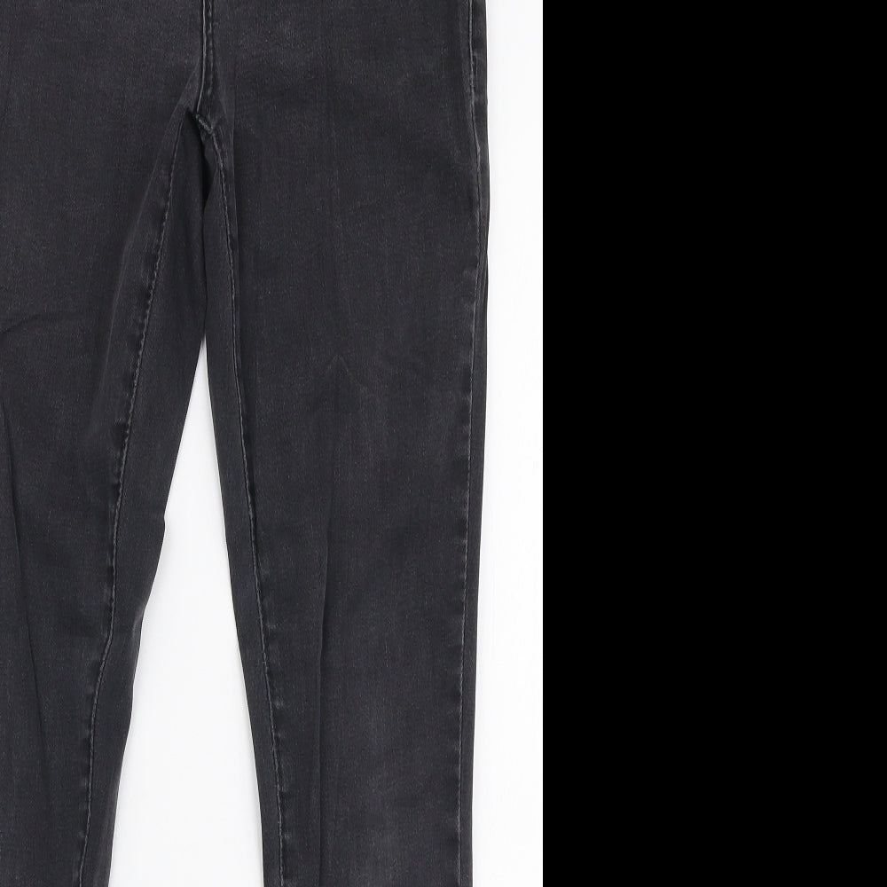 Topshop Womens Grey  Cotton Skinny Jeans Size 28 in L27 in Slim Zip