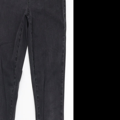 Topshop Womens Grey  Cotton Skinny Jeans Size 28 in L27 in Slim Zip
