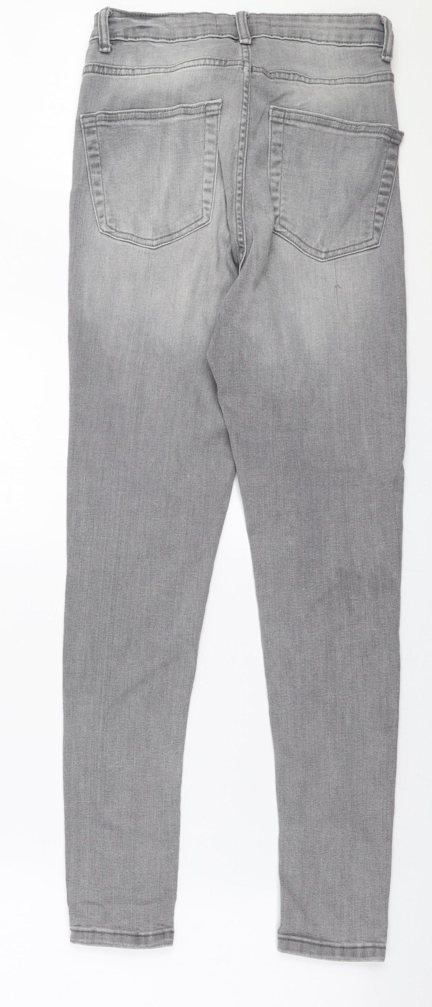 Denim Co Womens Grey  Cotton Skinny Jeans Size 12 L28 in Slim Zip