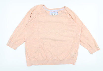 Marks and Spencer Womens Pink Round Neck  Cotton Pullover Jumper Size 14
