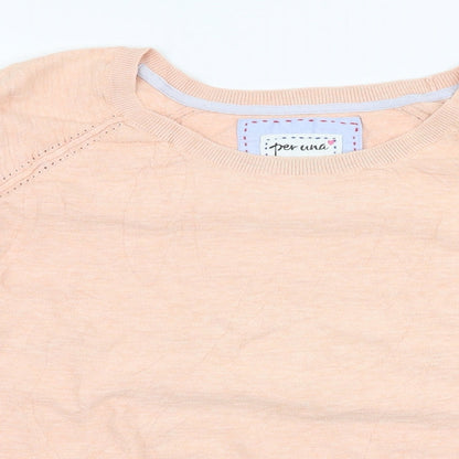 Marks and Spencer Womens Pink Round Neck  Cotton Pullover Jumper Size 14