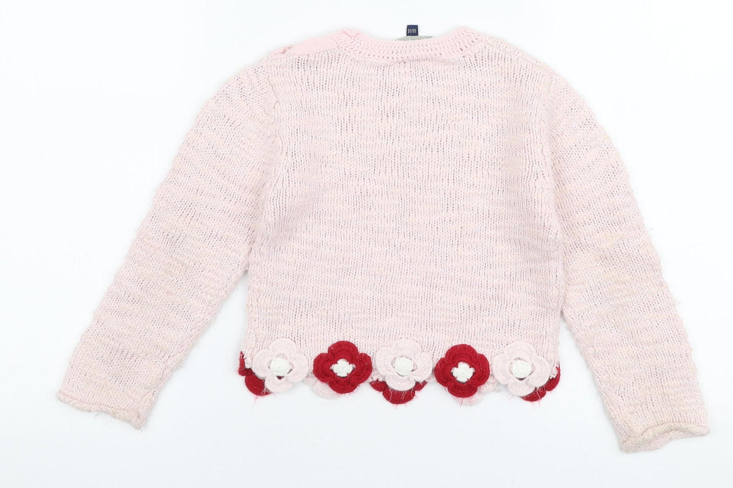 IKKS Girls Pink Round Neck  Acrylic Pullover Jumper Size 6 Years  Pullover