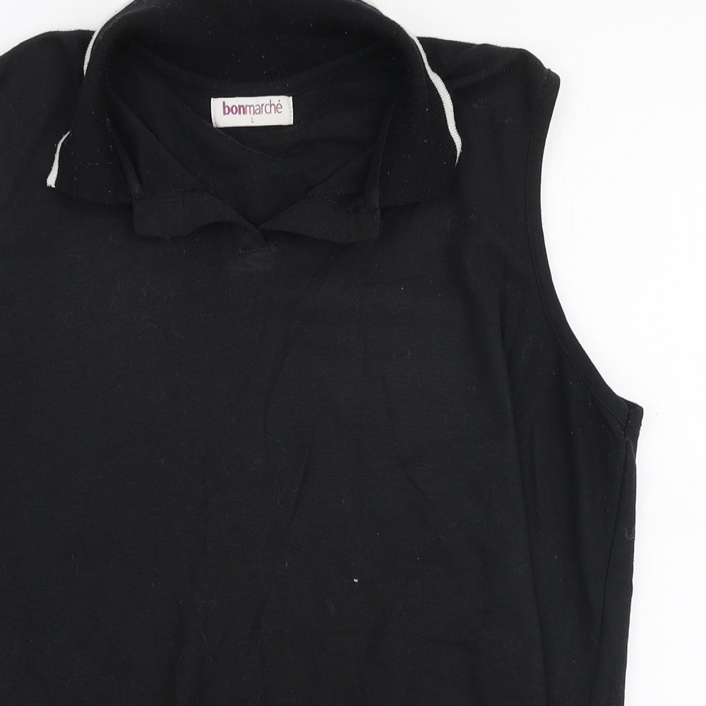 Womens UK Size L Bonmarche Black Basic Polo