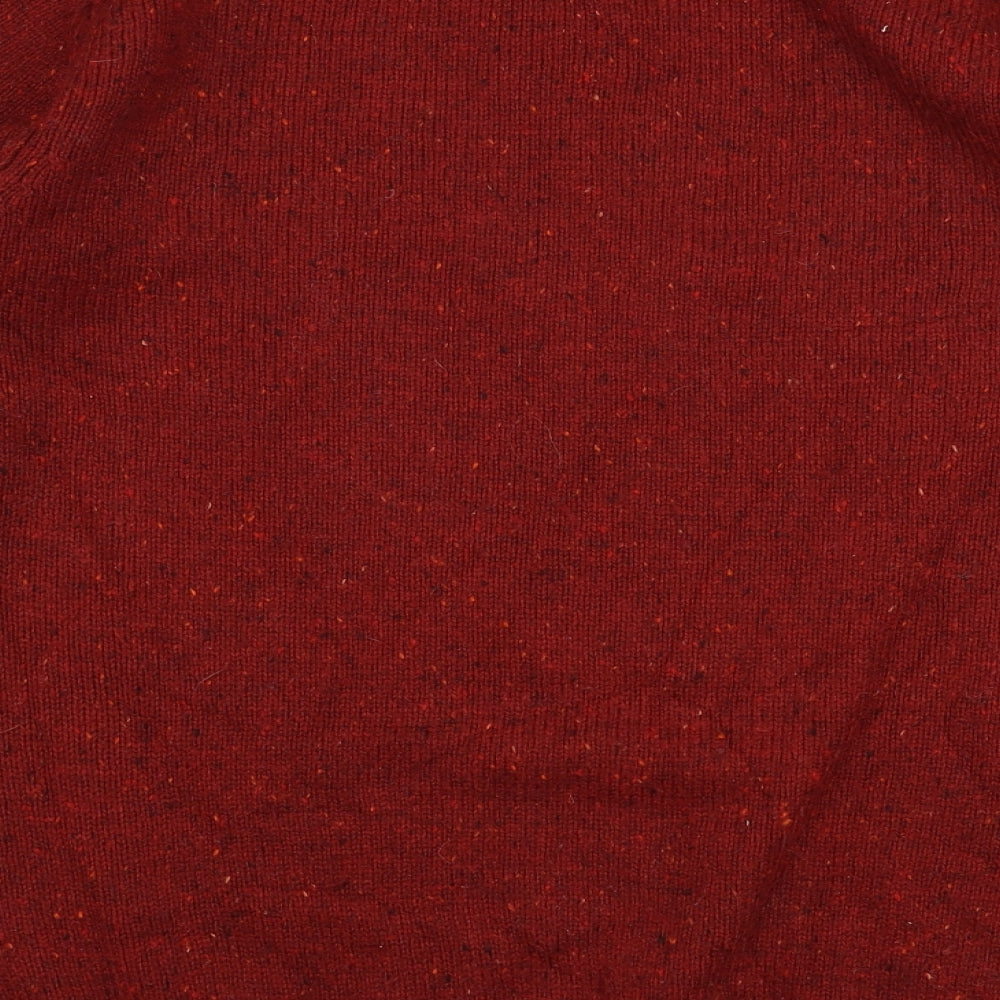 George Mens Red Round Neck  Acrylic Pullover Jumper Size M