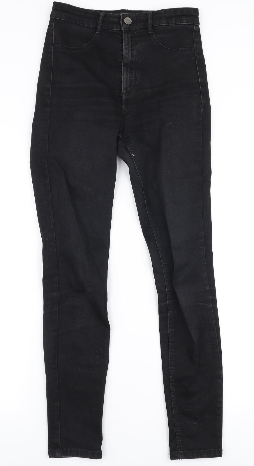 Zara Womens Black  Cotton Skinny Jeans Size 8 L28 in Slim Zip