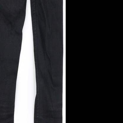 Zara Womens Black  Cotton Skinny Jeans Size 8 L28 in Slim Zip