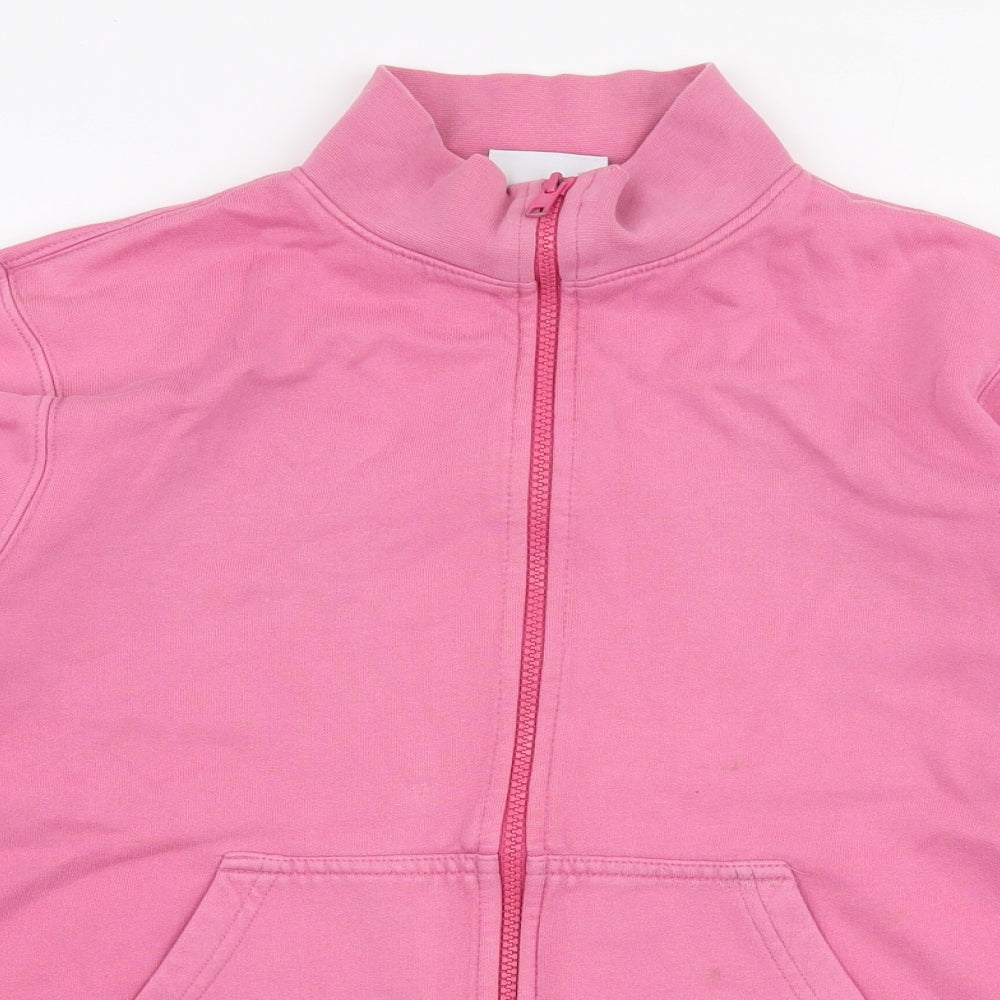 Air Womens Pink  Cotton Full Zip Sweatshirt Size 12  Zip