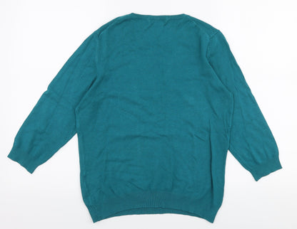 Womens UK Size 14 Marks and Spencer Blue Pullover Jumper