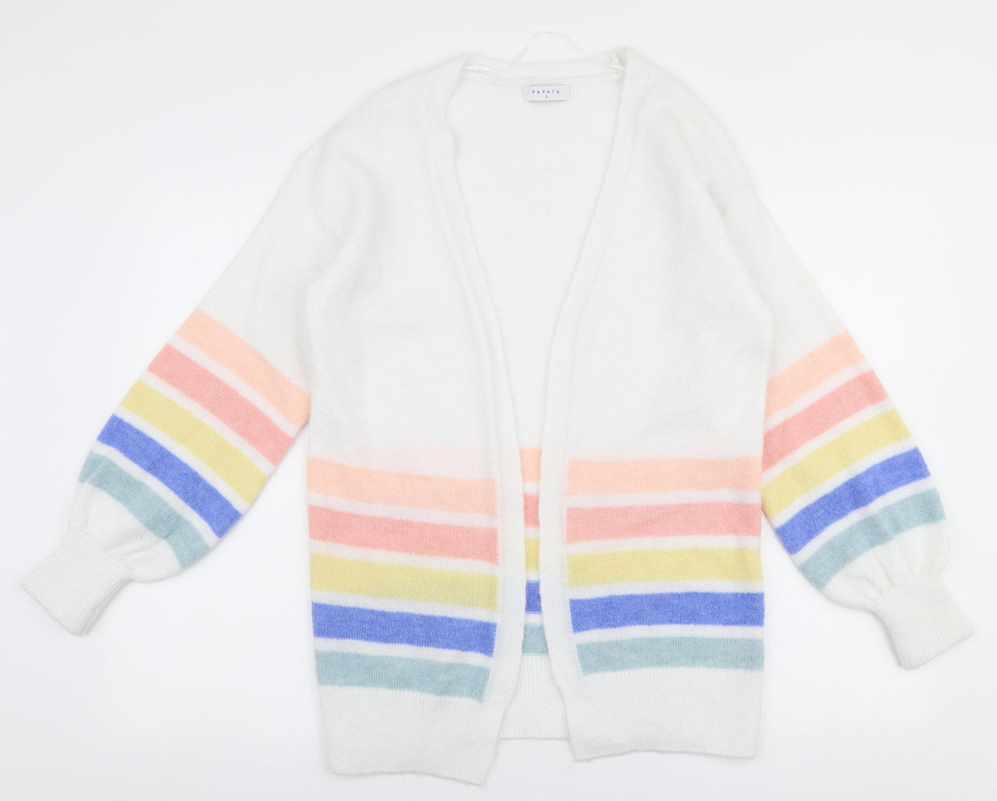 Womens UK Size S Papaya Multicoloured Cardigan Jumper