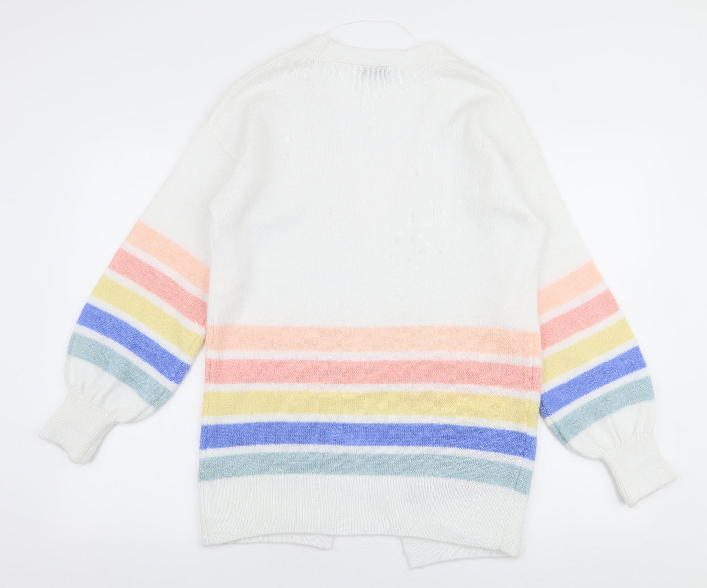 Womens UK Size S Papaya Multicoloured Cardigan Jumper
