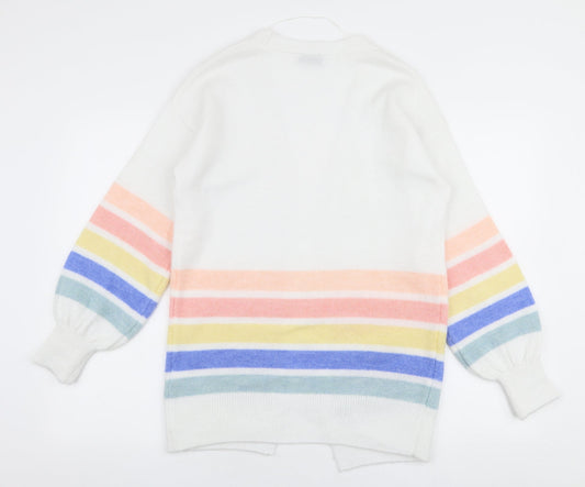 Womens UK Size S Papaya Multicoloured Cardigan Jumper