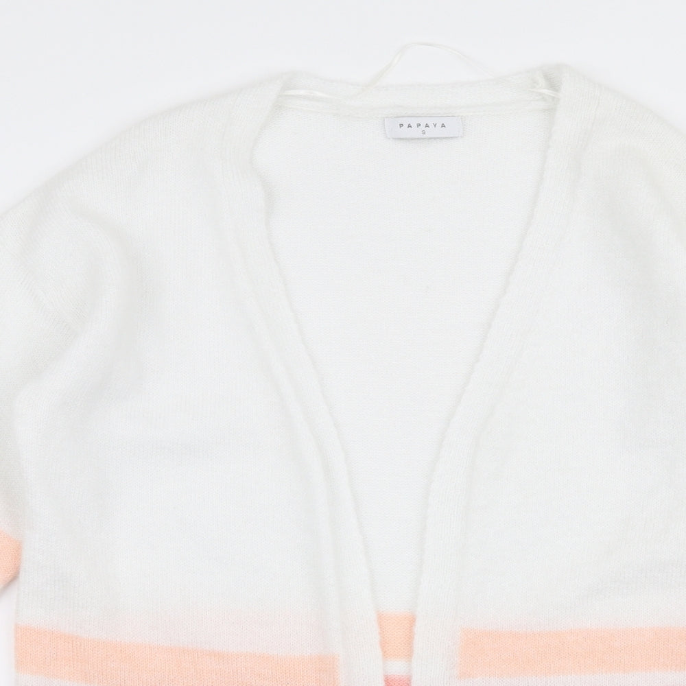 Womens UK Size S Papaya Multicoloured Cardigan Jumper