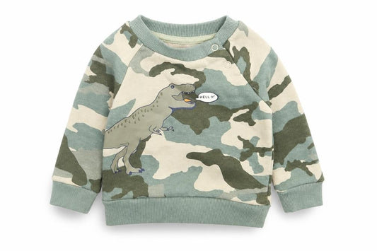 Primark Boys Green Camouflage Cotton Pullover Jumper Size 3-6 Months  Pullover