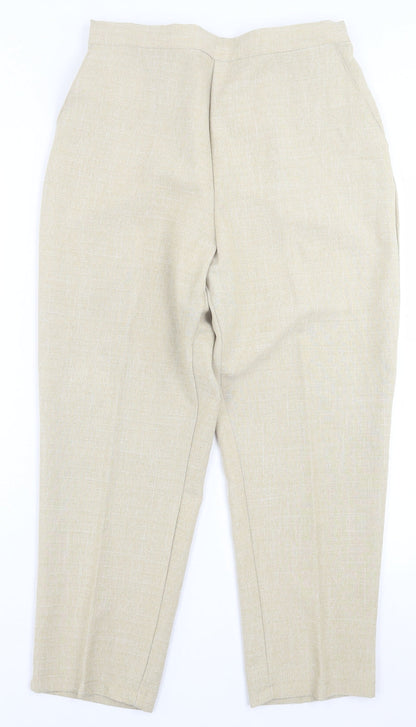 Preworn Womens Ivory  Polyester Trousers  Size 18 L26 in Regular