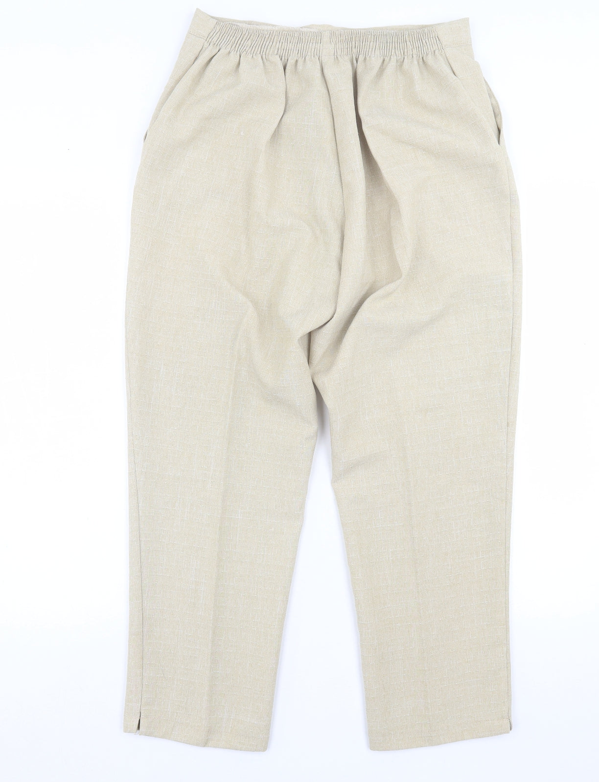 Preworn Womens Ivory  Polyester Trousers  Size 18 L26 in Regular