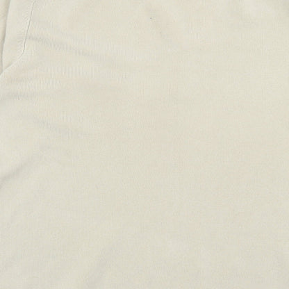 George Mens Beige V-Neck  Acrylic Pullover Jumper Size S