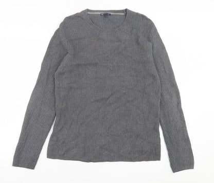 Gap Mens Grey Crew Neck  Cotton Pullover Jumper Size M