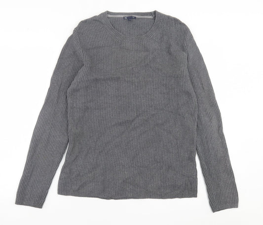 Gap Mens Grey Crew Neck  Cotton Pullover Jumper Size M
