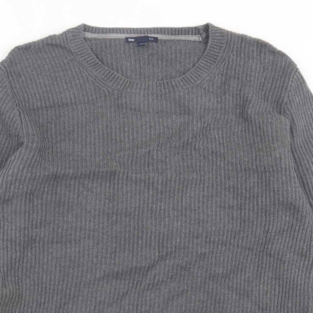 Gap Mens Grey Crew Neck  Cotton Pullover Jumper Size M