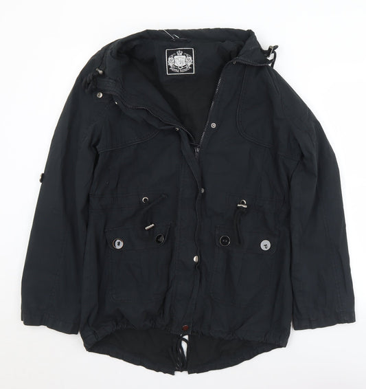 Womens UK Size 14 Vintage Boutique Black Overcoat