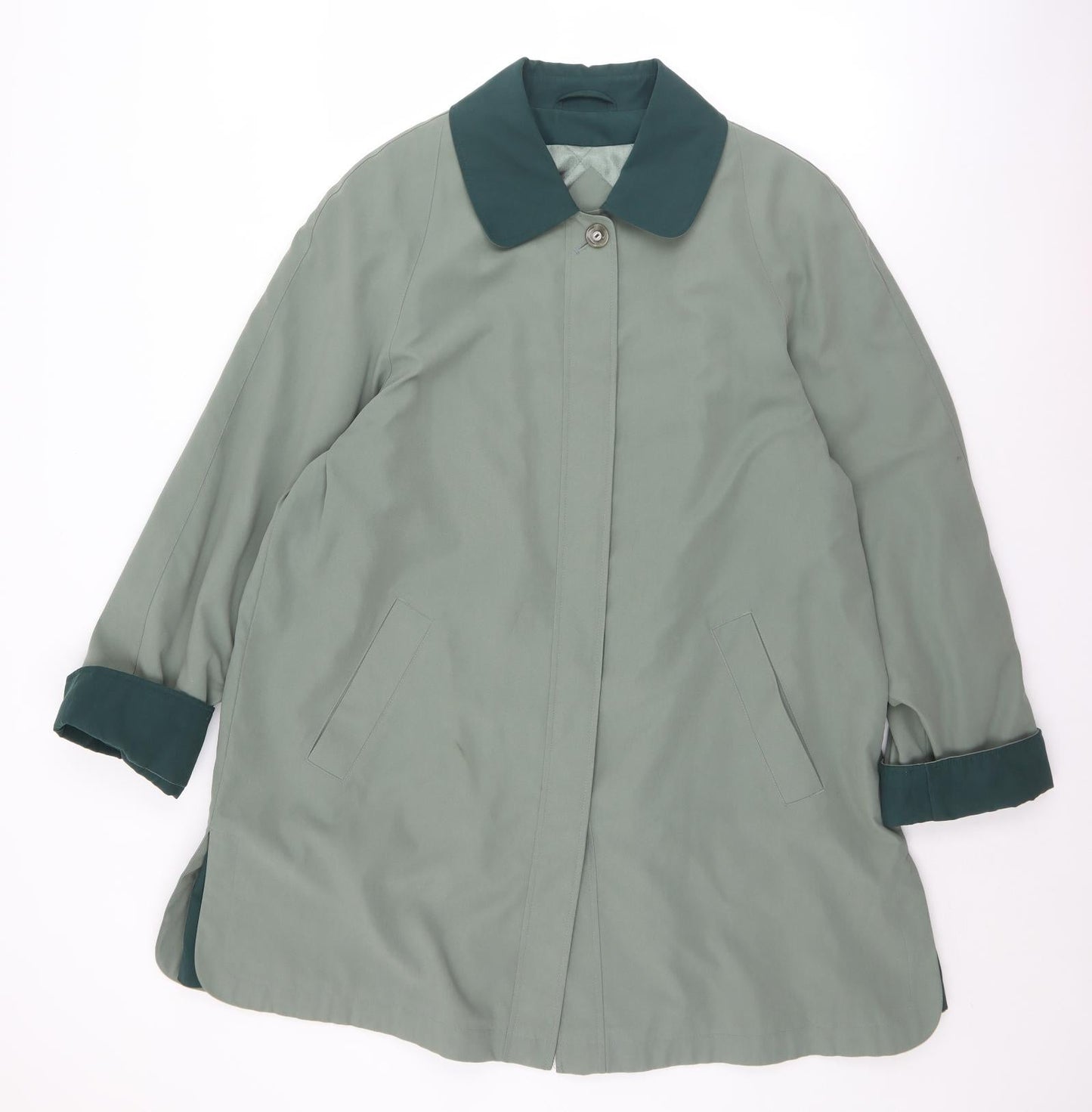 Womens UK Size 16 EWM Green Overcoat