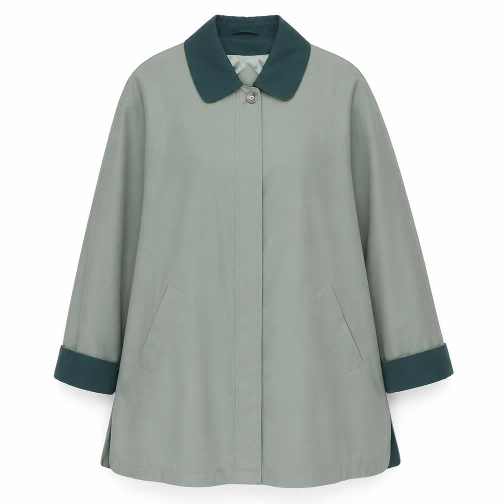 Womens UK Size 16 EWM Green Overcoat