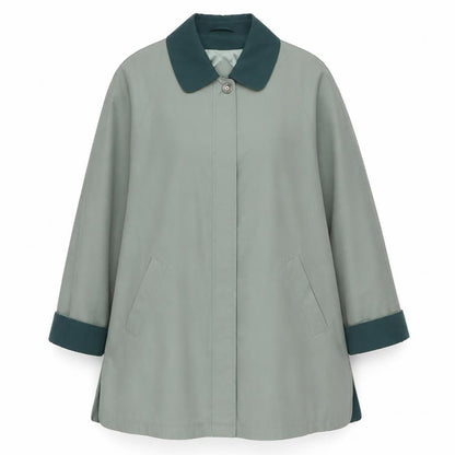 Womens UK Size 16 EWM Green Overcoat