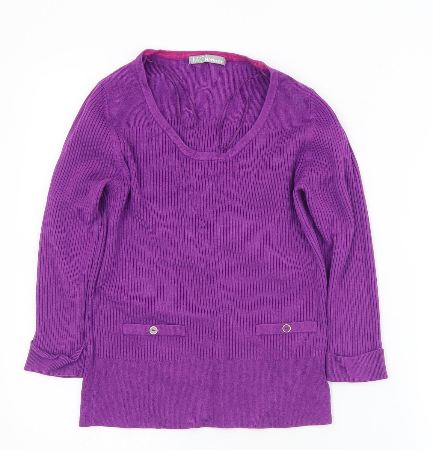 Womens UK Size 14 Marks and Spencer Purple Pullover Jumper