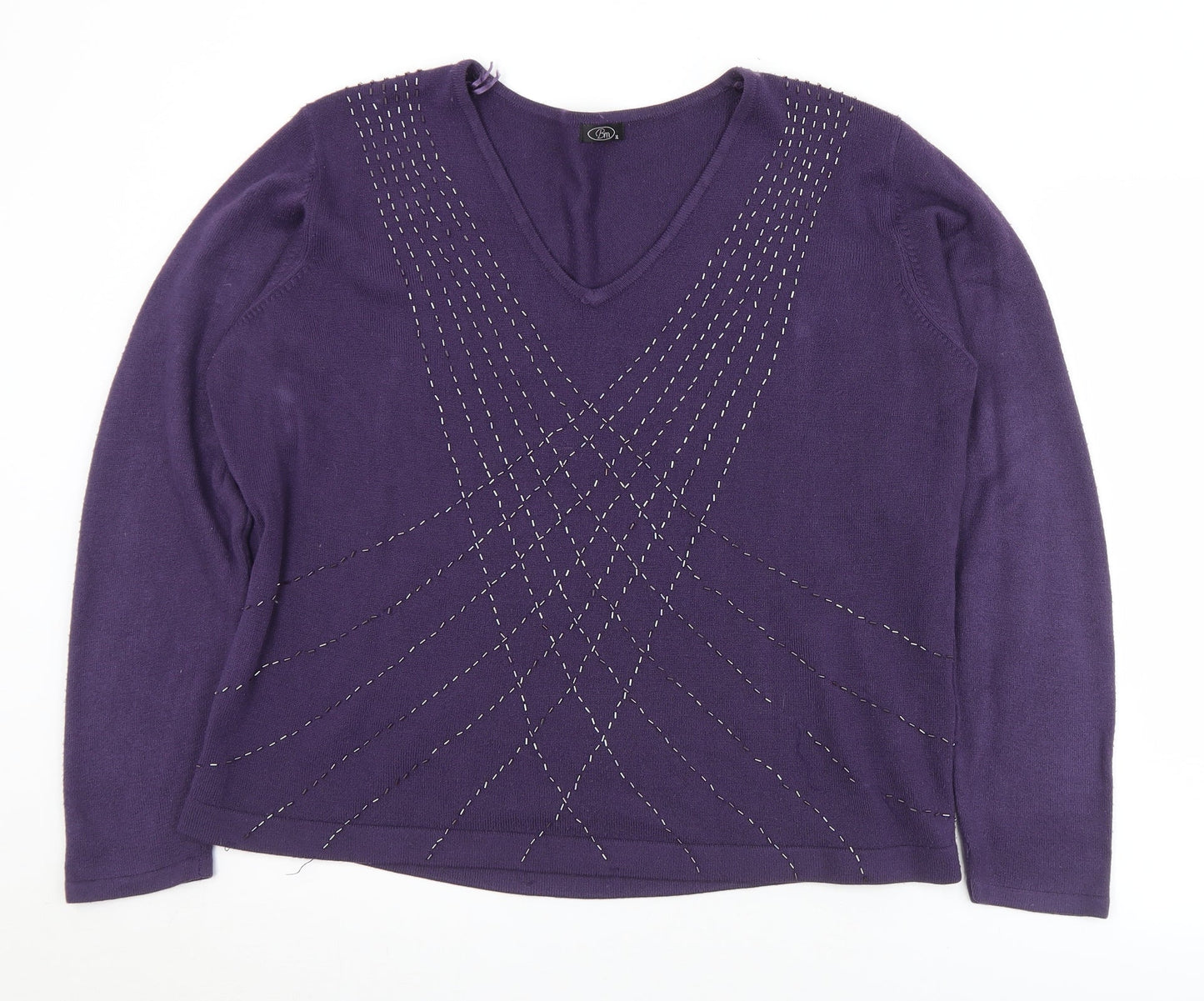 Womens UK Size XL BM Purple Pullover Jumper