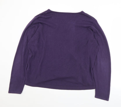 Womens UK Size XL BM Purple Pullover Jumper