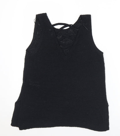 Womens UK Size 8 New Look Black Vest Jumper