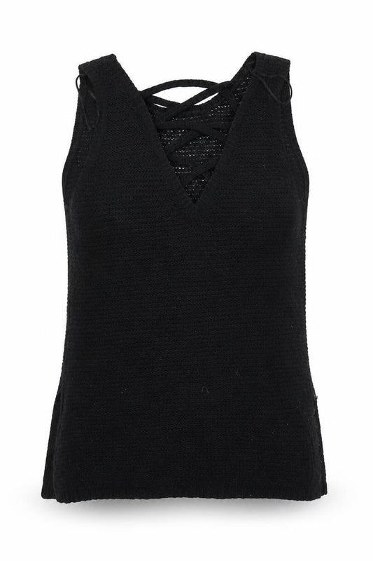 Womens UK Size 8 New Look Black Vest Jumper