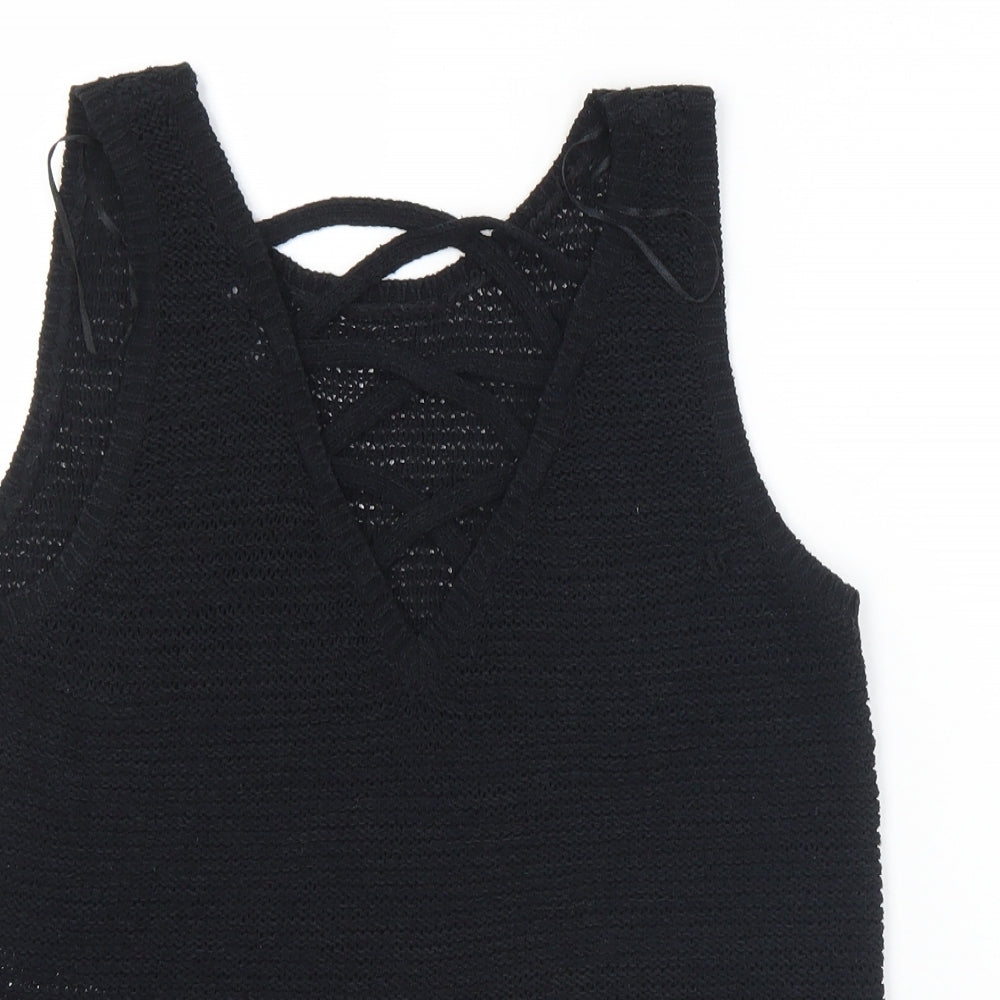 Womens UK Size 8 New Look Black Vest Jumper