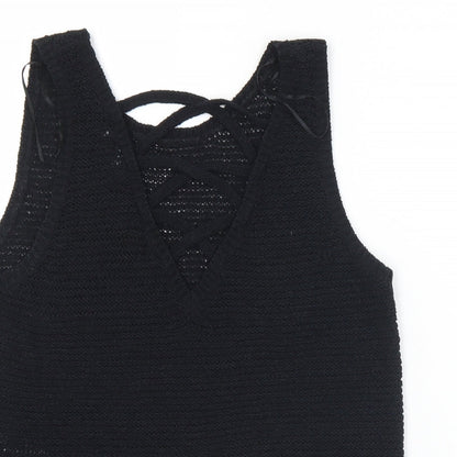 Womens UK Size 8 New Look Black Vest Jumper