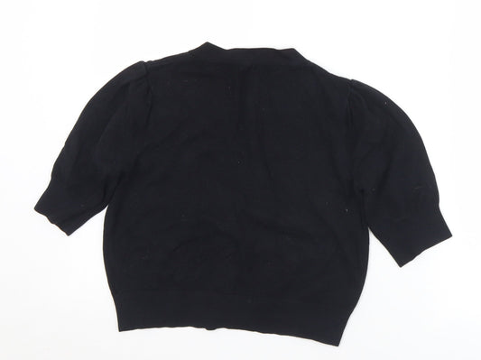 BHS Womens Black V-Neck  Viscose Cardigan Jumper Size 10