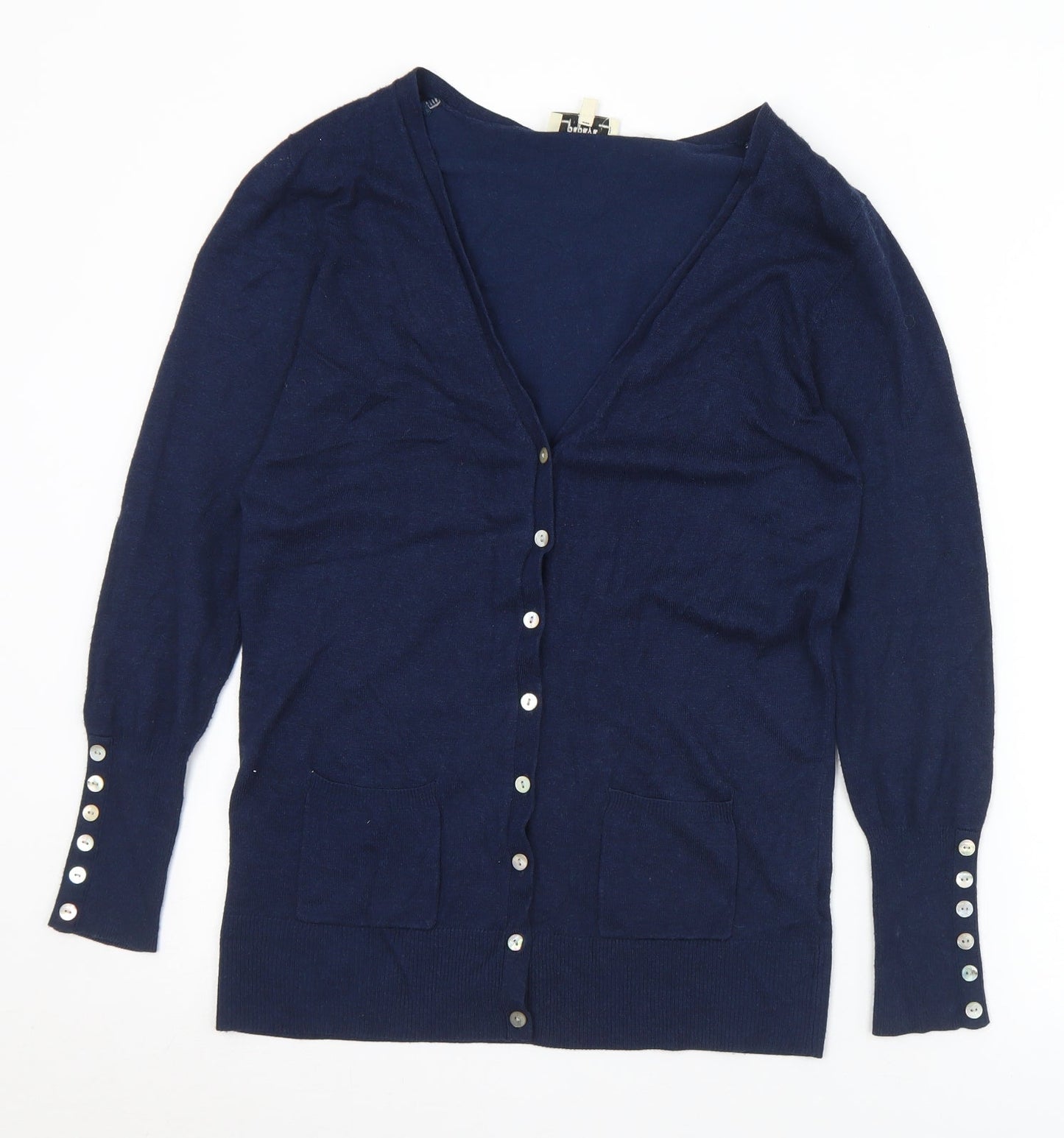 Womens UK Size 10 Matalan Blue Cardigan Jumper