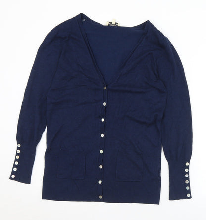 Womens UK Size 10 Matalan Blue Cardigan Jumper
