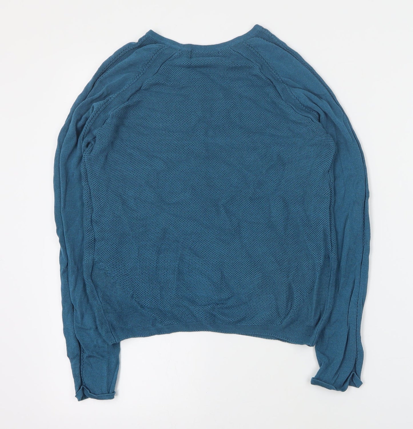 Autograph Womens Blue Round Neck  Viscose Pullover Jumper Size 8