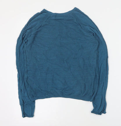 Autograph Womens Blue Round Neck  Viscose Pullover Jumper Size 8