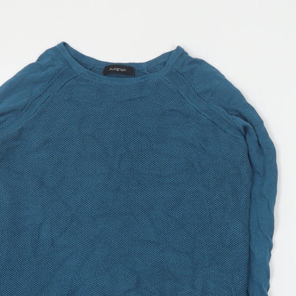 Autograph Womens Blue Round Neck  Viscose Pullover Jumper Size 8