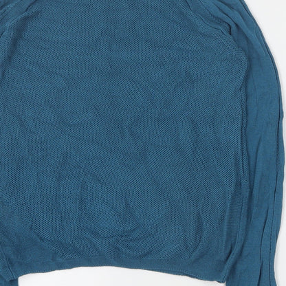 Autograph Womens Blue Round Neck  Viscose Pullover Jumper Size 8