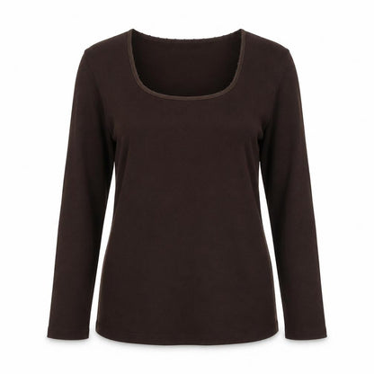 IZ Womens Brown Square Neck  Polyester Pullover Jumper Size S