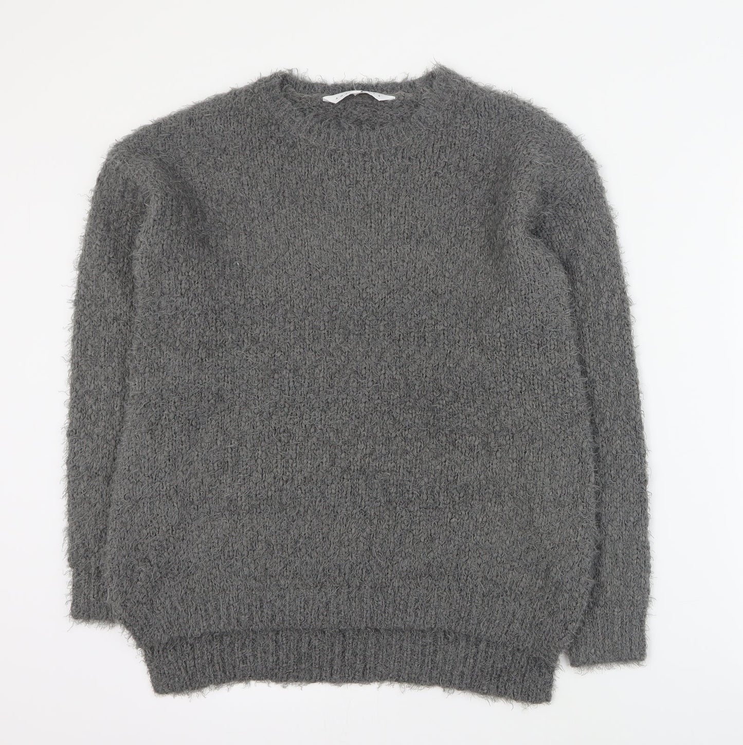 Amara Raya Womens Grey Round Neck  Polyester Pullover Jumper Size S