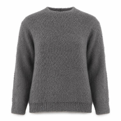 Amara Raya Womens Grey Round Neck  Polyester Pullover Jumper Size S