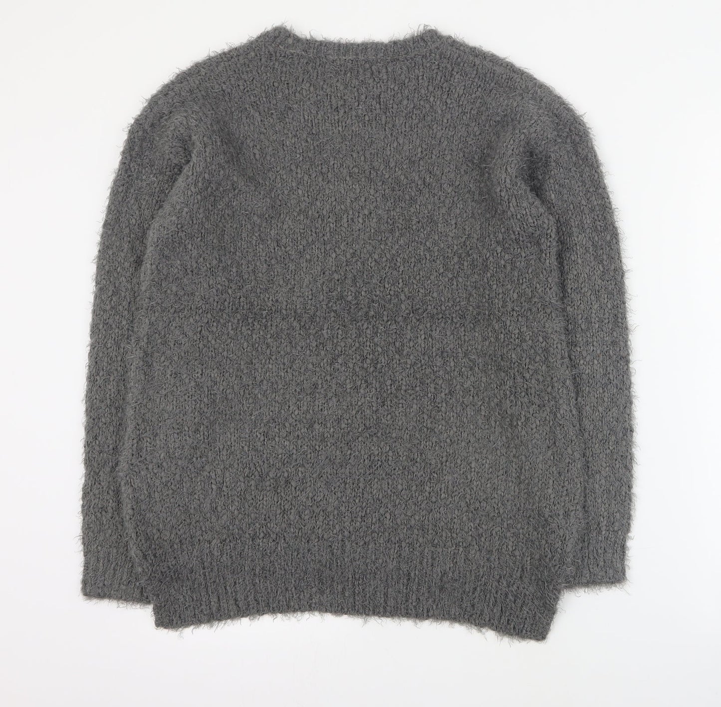 Amara Raya Womens Grey Round Neck  Polyester Pullover Jumper Size S