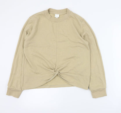 H&M Womens Beige  Cotton Pullover Sweatshirt Size M  Pullover
