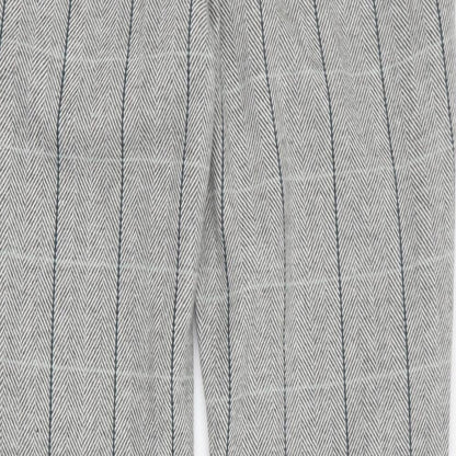 Cotton Traders Womens Grey Plaid Polyester Carrot Trousers Size 12 L30 in Regular Zip