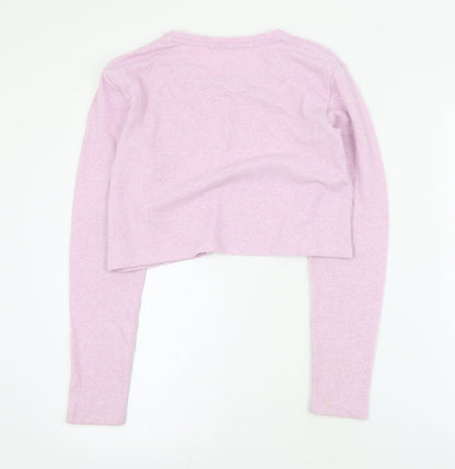 Matalan Girls Pink Round Neck  Polyester Pullover Jumper Size 12 Years  Pullover - Cropped