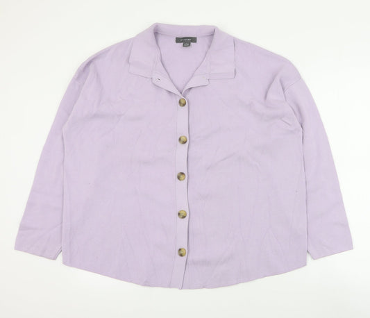 Primark Womens Purple Collared  Acrylic Cardigan Jumper Size L